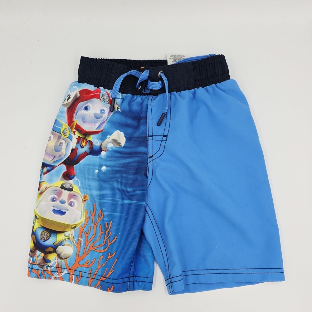Nickelodeon Paw Patrol Swim Trunks Nick JR Board Shorts Boys Size XS 4/5 Blue